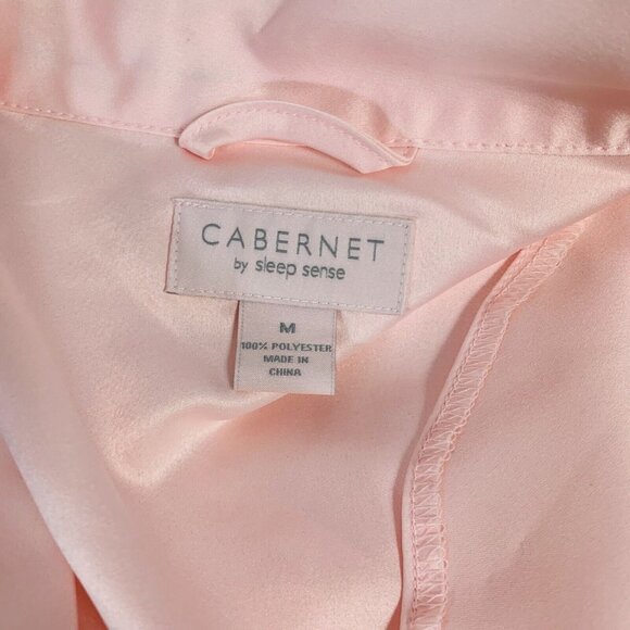 Cabernet Satin Pink Wrap Robe Sz M Kimono 3/4 Sleeve Loungewear Bathrobe Spa Vtg - Picture 9 of 14